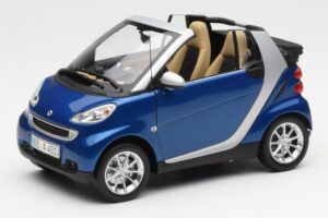 Smart Fortwo W451 Cabrio Blue Silver Minichamps 1:18 Q0022565V001C80Q00 Diecast