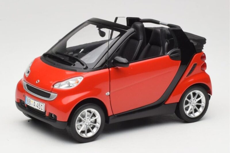 Smart Fortwo W451 Cabrio Red Black Minichamps 1:18 150036333 Diecast
