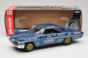 Pontiac Catalina Super Duty Super Stock #655 Blue 1962 Auto World 1:18 AW201/06 Diecast — photo 8 of 8