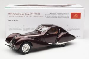 Talbot-Lago T150 C-SS Figoni & Falaschi Teardrop Dark Bordeaux Metallic CMC 1:18 M-179 Diecast — photo 2 of 6