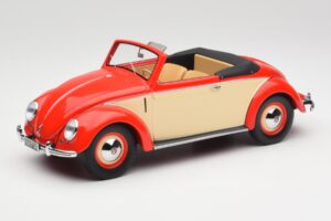 Volkswagen Beetle Hebmuller Convertible Red & Cream Minichamps 1:18 107054231 Resin