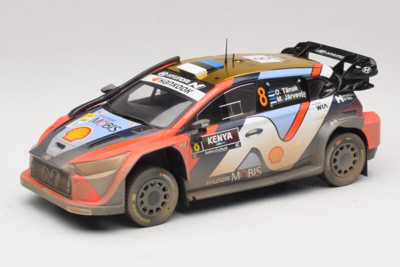 Hyundai i20 N Rally1 #8 O. Tanak / M. Jarveoja Safari Rally Kenya 2025 IXO 1:18 18RMC247A Diecast