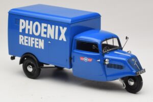 Tempo Hanseat 3-Wheeler Box Van Phoenix Blue Minichamps 1:18 180099040 Diecast — photo 4 of 6