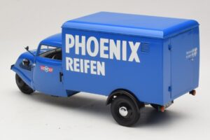 Tempo Hanseat 3-Wheeler Box Van Phoenix Blue Minichamps 1:18 180099040 Diecast — photo 5 of 6