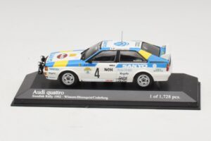 Audi Quattro #4 S. Blomqvist / B. Cederberg Rally Sweden Winner 1982 Minichamps 1:43 430821904 Diecast