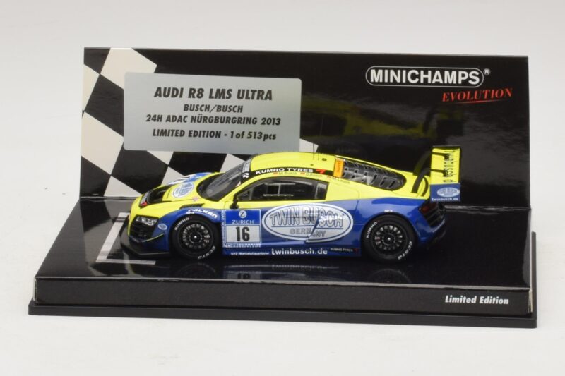 Audi R8 LMS Ultra #16 Busch 24 Hours of Nurburgring 2013 Minichamps 1:43 Audi R8 LMS Ultra #16 Busch 24 Hours of Nurburgring 2013 Minichamps 1:43 437130116 Diecast