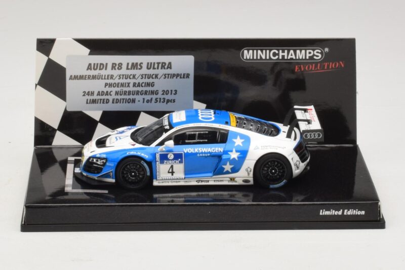 Audi R8 LMS Ultra #4 Phoenix Racing Ammermuller / H-J. Stuck 24 Hours of Nurburgring 2013 Minichamps 1:43 Audi R8 LMS Ultra #4 Phoenix Racing Ammermuller / H-J. Stuck 24 Hours of Nurburgring 2013 Minichamps 1:43 437131304 Diecast