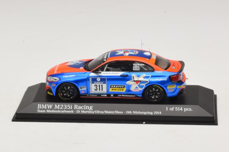 BMW M235i Team Medienkraftwerk #311 Di Martino / Olivo 24 Hours of Nurburgring 2014 Minichamps 1:43 437142411 Diecast