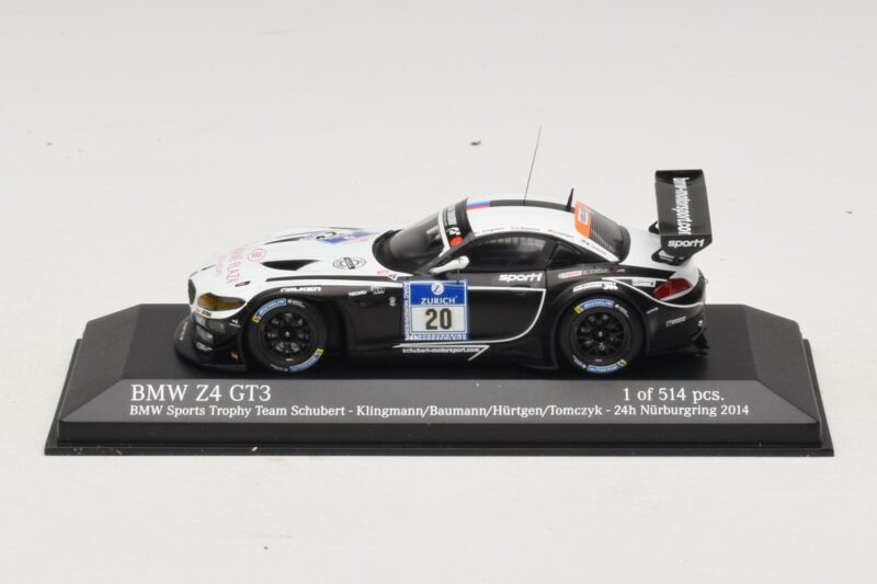 BMW Z4 GT3 BMW Sports Trophy #20 Klingmann / Baumann 24 Hours of Nurburgring 2014 Minichamps 1:43 BMW Z4 GT3 BMW Sports Trophy #20 Klingmann / Baumann 24 Hours of Nurburgring 2014 Minichamps 1:43 437142030 Diecast