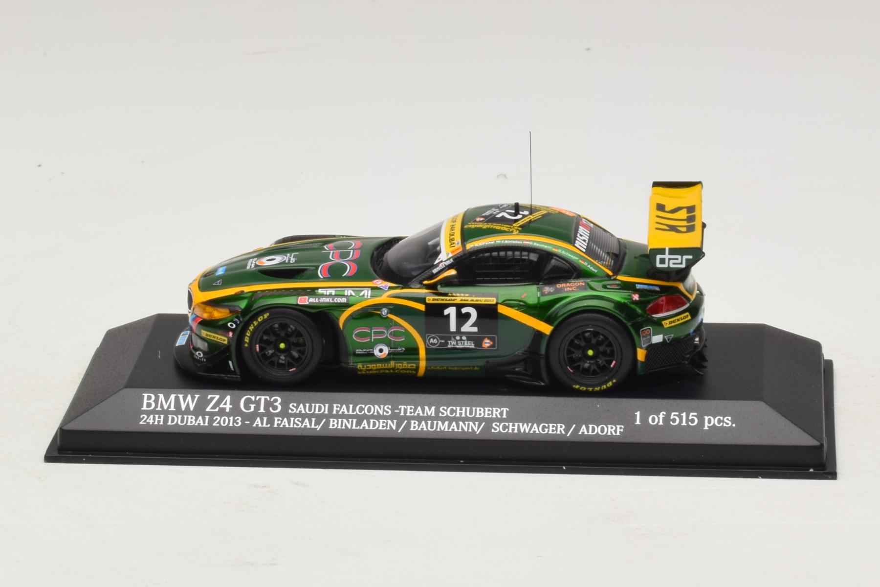 Minichamps BMW Z4 GT3 Saudi Falcons 1:43 Dubai 2013
