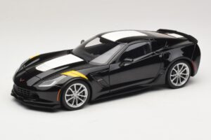 Chevrolet Corvette C7 Grand Sport Black with White Stripes AUTOart 1:18 71273 Composite