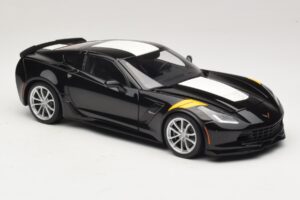 Chevrolet Corvette C7 Grand Sport Black with White Stripes AUTOart 1:18 71273 Composite — photo 6 of 8