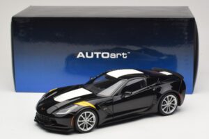 Chevrolet Corvette C7 Grand Sport Black with White Stripes AUTOart 1:18 71273 Composite — photo 8 of 8