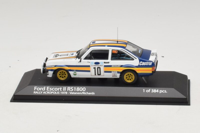 Ford Escort Mk2 RS1800 #10 A. Vatanen / D. Richards Rally Acropolis 1978 Minichamps 1:43 400808410 Diecast