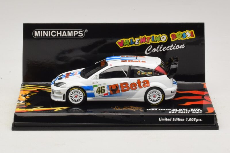 Ford Focus RS WRC #46 V. Rossi / C. Cassina RAC Rally 2007 Damaged Box Minichamps 1:43 400078446-O1 Diecast