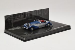 Horch 855 Special Roadster Silver Blue No Outside Box Minichamps 1:43 436014202-O1 Diecast — photo 2 of 4