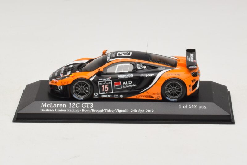 McLaren MP4-12C GT3 #15 Boutsen Racing Bovy / Broggi 24 Hours of Spa 2012 Minichamps 1:43 437121315 Diecast