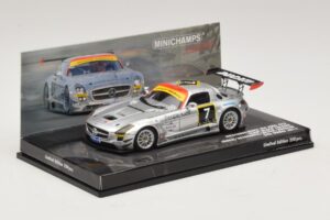 Mercedes SLS AMG GT3 #7 Black Falcon Jager / Seyffarth 24 Hours of Dubai 2011 Minichamps 1:43 437110307 Diecast — photo 2 of 5