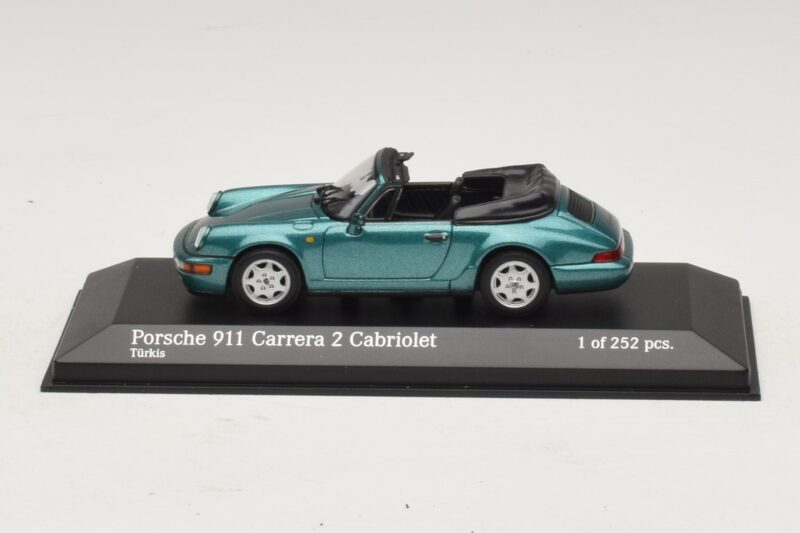 Porsche 911 964 Carrera 2 Cabriolet Turquoise Minichamps 1:43 430067332 Diecast