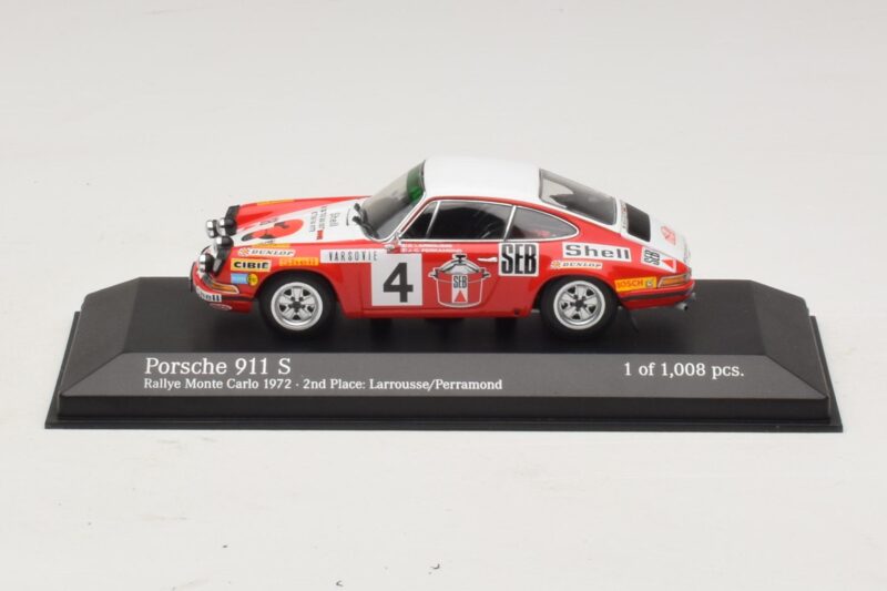 Porsche 911 S #4 G. Larrousse / J-C. Perramond 2nd Place Rally Monte Carlo 1972 Minichamps 1:43 Porsche 911 S #4 G. Larrousse / J-C. Perramond 2nd Place Rally Monte Carlo 1972 Minichamps 1:43 400726804 Diecast