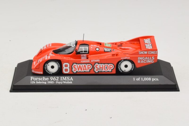 Porsche 962 IMSA #8 A.J. Foyt / B. Wollek 12 Hours of Sebring 1985 Minichamps 1:43 400856508 Diecast