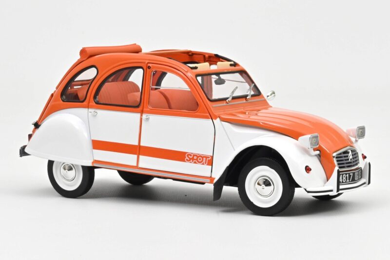 Citroen 2CV Spot Orange & White Norev 1:18 Citroen 2CV Spot Orange & White Norev 1:18 181473 Diecast