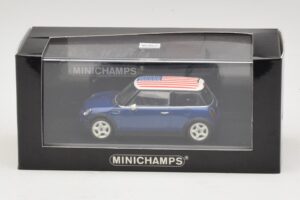 Mini Cooper S R53 Blue With American Flag Minichamps 1:43 MINI014 Diecast — photo 5 of 5