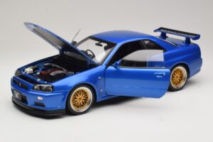 Nissan Skyline GT-R R34 V-Spec II Blue Metallic BBS Wheels KK-Scale 1:12 KKDC120211-2 Diecast — photo 2 of 8