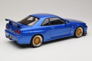 Nissan Skyline GT-R R34 V-Spec II Blue Metallic BBS Wheels KK-Scale 1:12 KKDC120211-2 Diecast — photo 3 of 8