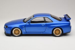 Nissan Skyline GT-R R34 V-Spec II Blue Metallic BBS Wheels KK-Scale 1:12 KKDC120211-2 Diecast — photo 4 of 8