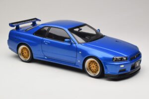 Nissan Skyline GT-R R34 V-Spec II Blue Metallic BBS Wheels KK-Scale 1:12 KKDC120211-2 Diecast — photo 6 of 8