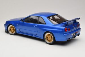 Nissan Skyline GT-R R34 V-Spec II Blue Metallic BBS Wheels KK-Scale 1:12 KKDC120211-2 Diecast — photo 7 of 8