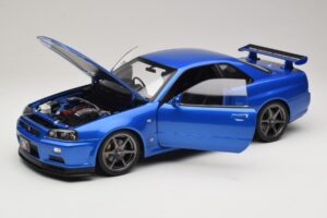 Nissan Skyline GT-R R34 V-Spec II Blue Metallic OEM Wheels KK-Scale 1:12 KKDC120211-1 Diecast — photo 2 of 8