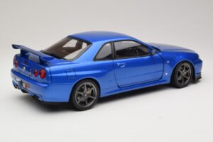 Nissan Skyline GT-R R34 V-Spec II Blue Metallic OEM Wheels KK-Scale 1:12 KKDC120211-1 Diecast — photo 3 of 8