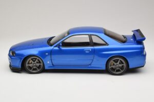 Nissan Skyline GT-R R34 V-Spec II Blue Metallic OEM Wheels KK-Scale 1:12 KKDC120211-1 Diecast — photo 4 of 8