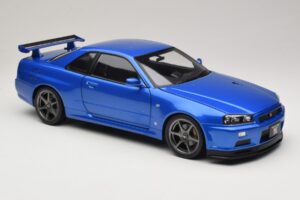 Nissan Skyline GT-R R34 V-Spec II Blue Metallic OEM Wheels KK-Scale 1:12 KKDC120211-1 Diecast — photo 6 of 8