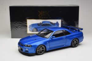 Nissan Skyline GT-R R34 V-Spec II Blue Metallic OEM Wheels KK-Scale 1:12 KKDC120211-1 Diecast — photo 8 of 8