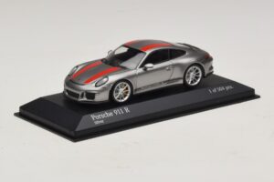 Porsche 911 991.1 R Silver With Orange Stripes Minichamps 1:43 410066222 Diecast — photo 2 of 5