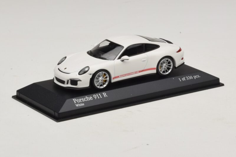 Porsche 911 991.1 R White With Red Stripes Minichamps 1:43 410066220 Diecast