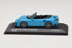 Porsche 911 991.1 Turbo S Cabriolet Blue Minichamps 1:43 410067182 Diecast
