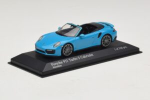 Porsche 911 991.1 Turbo S Cabriolet Blue Minichamps 1:43 410067182 Diecast — photo 2 of 5