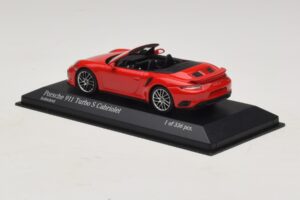 Porsche 911 991.1 Turbo S Cabriolet Red Minichamps 1:43 410067180 Diecast — photo 3 of 5