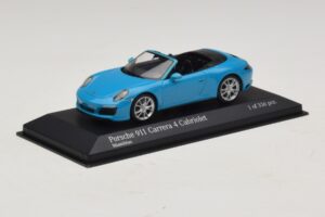 Porsche 911 991.2 Carrera 4 Cabriolet Blue Minichamps 1:43 410067232 Diecast — photo 2 of 5
