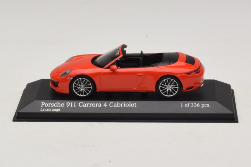 Porsche 911 991.2 Carrera 4 Cabriolet Orange Minichamps 1:43 410067231 Diecast